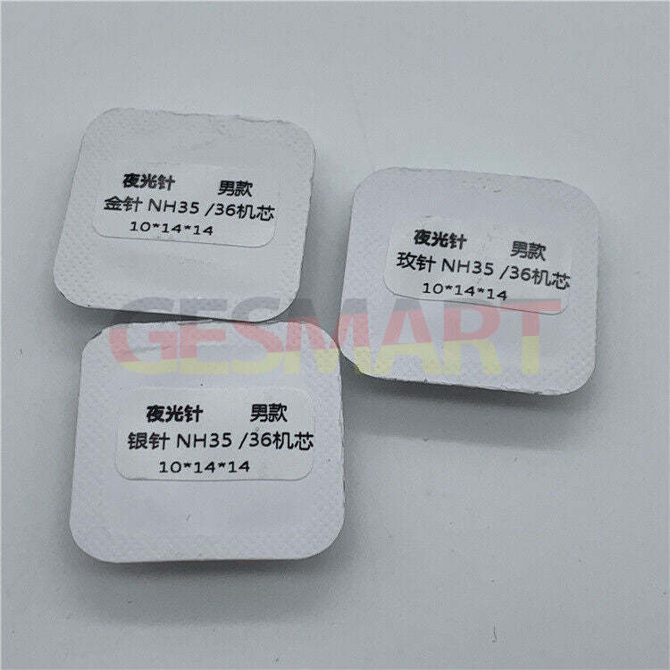 Green luminous 14mm watch hands set for Miyota NH35/NH36, improving night visibility and style.