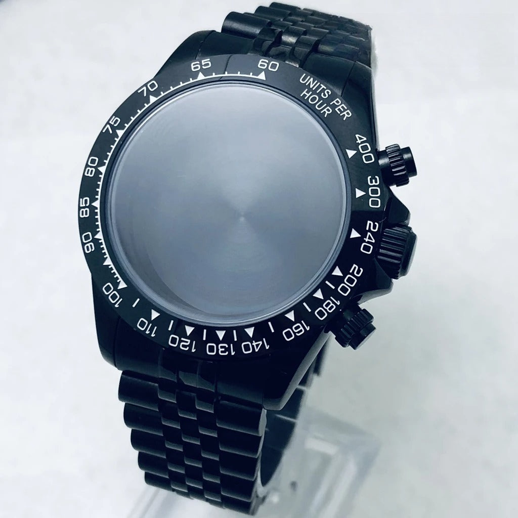 40mm Multicolor Watch Case Sapphire Glass Ceramic/Steel Bezel Fit VK63A