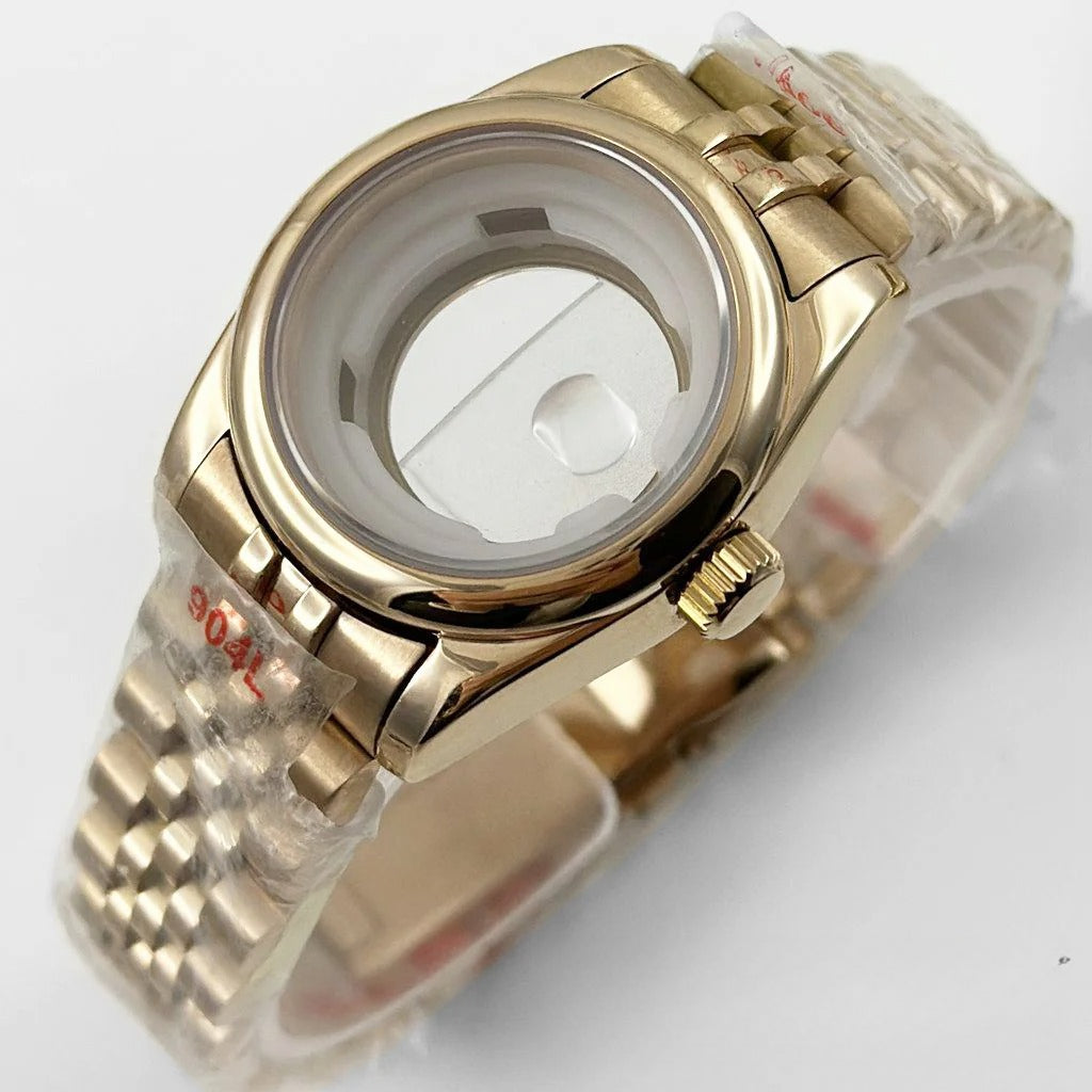 31MM Round Bezel Sapphire Glass Jubilee bracelet Watch Case Ladies Fit NH05 NH06