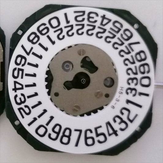 Miyota 2353 quartz watch movement with big date at 6, Japan made precision by Miyota.