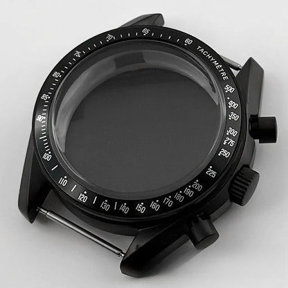 PVD Black 40mm Men's Watches Metal Watch Case For VK63 VK64 for 20mm Strap