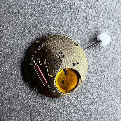 Swiss ETA E63.111 quartz watch movement with 3 hands and date display at 3 o?clock for precise timekeeping.