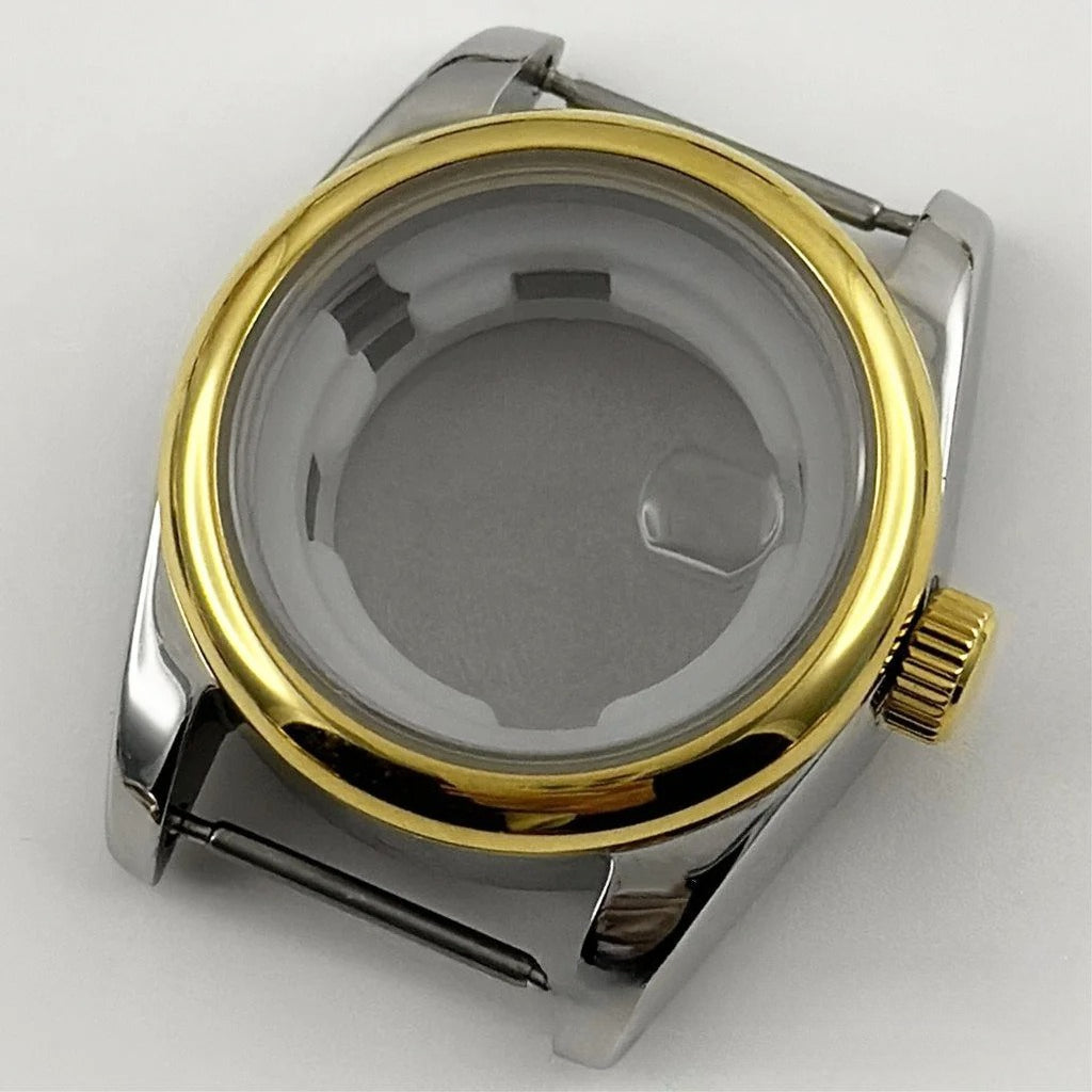 31MM Round Bezel Sapphire Glass Presidential bracelet Watch Case for NH05 NH06