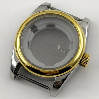 31MM Round Bezel Sapphire Glass Presidential bracelet Watch Case for NH05 NH06