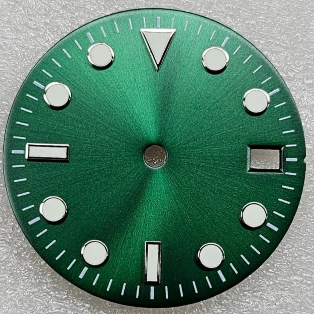 Green 29mm Enamel Vintage Green Lume Watch Dial for NH35 Mechanical Automatic