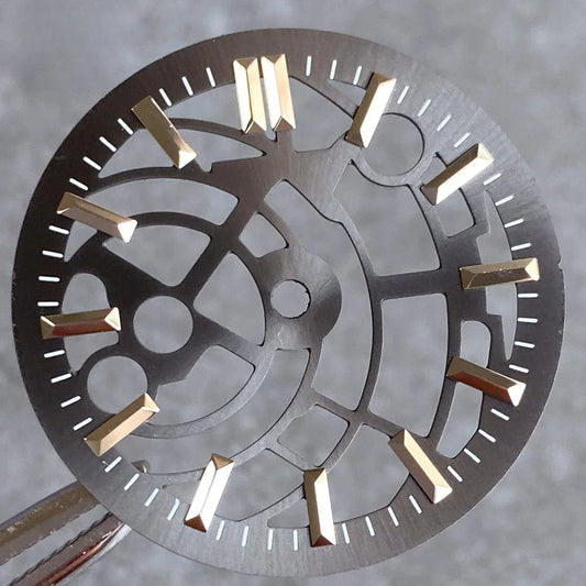 29mm Grey Hollow Watch Dial Fit for NH35 NH38 NH70 NH72 Movement No Logo