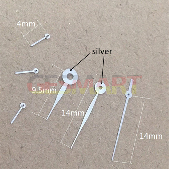 Silver Trim 14mm Long Pointed Shape Watch Hands for Miyota OS10 OS20 OS60 OS80