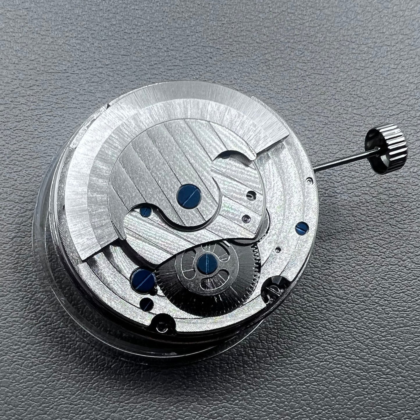 Silver Hollow Mechanical Movement Big Flywheel Moonphase@3