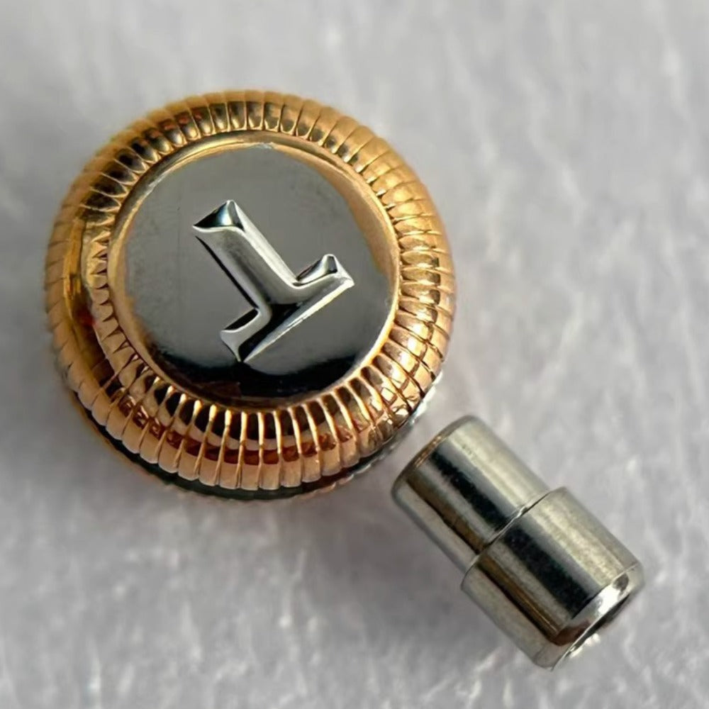 Steel Rose Gold Big Watch Crown for Tissot T097, durable replacement part for precise repair.