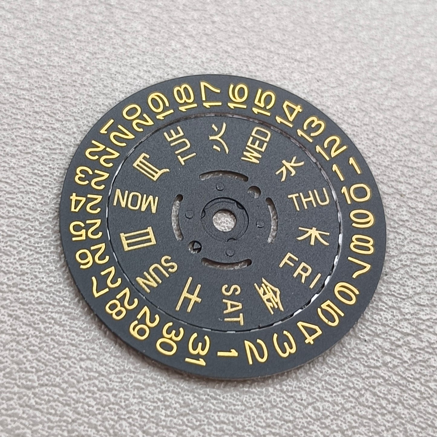 Japanese/English Golden Font Black Date Disk Wheel Set for NH36 Crown@3.0