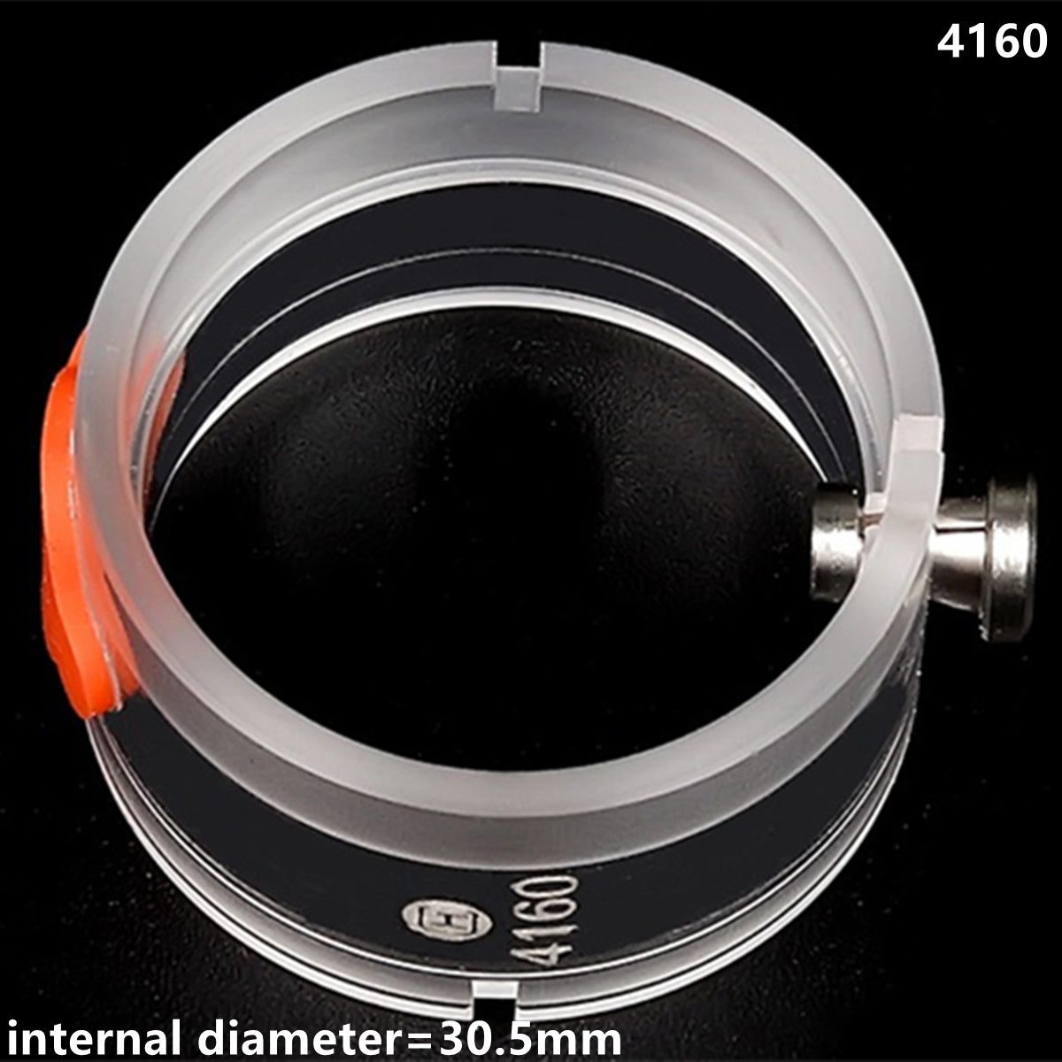 Plastic watch movement holder with knob for 4160 movement, ideal for precise watch repairs and adjustments.