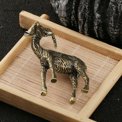 Vintage solid copper goat trinket, hand-carved bronze figurine perfect for watch accessory display.
