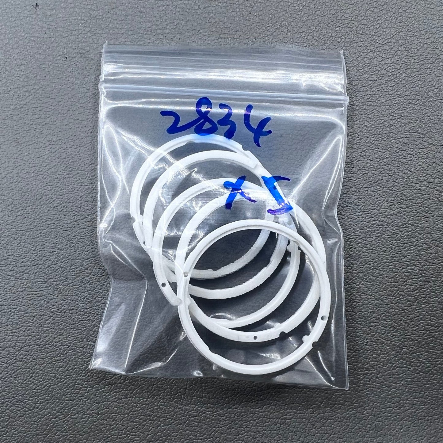 Set of 5 watch case mount spacer rings compatible with ETA 2824 2836 2846 movements for precise fitting.