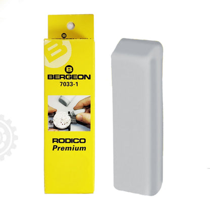Bergeon 7033 Rodico cleaning putty removing dust and grease from delicate watch parts for precision maintenance.