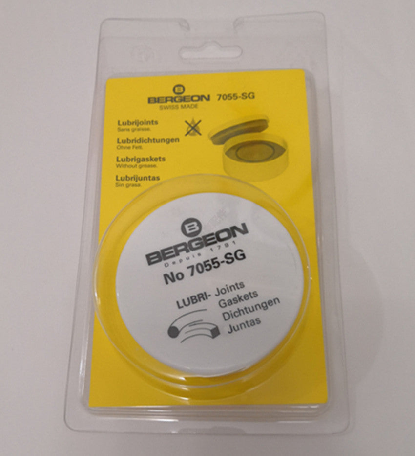 Bergeon 7055-SG box with foam silicon greaser cushions for precise watch gasket lubrication and maintenance