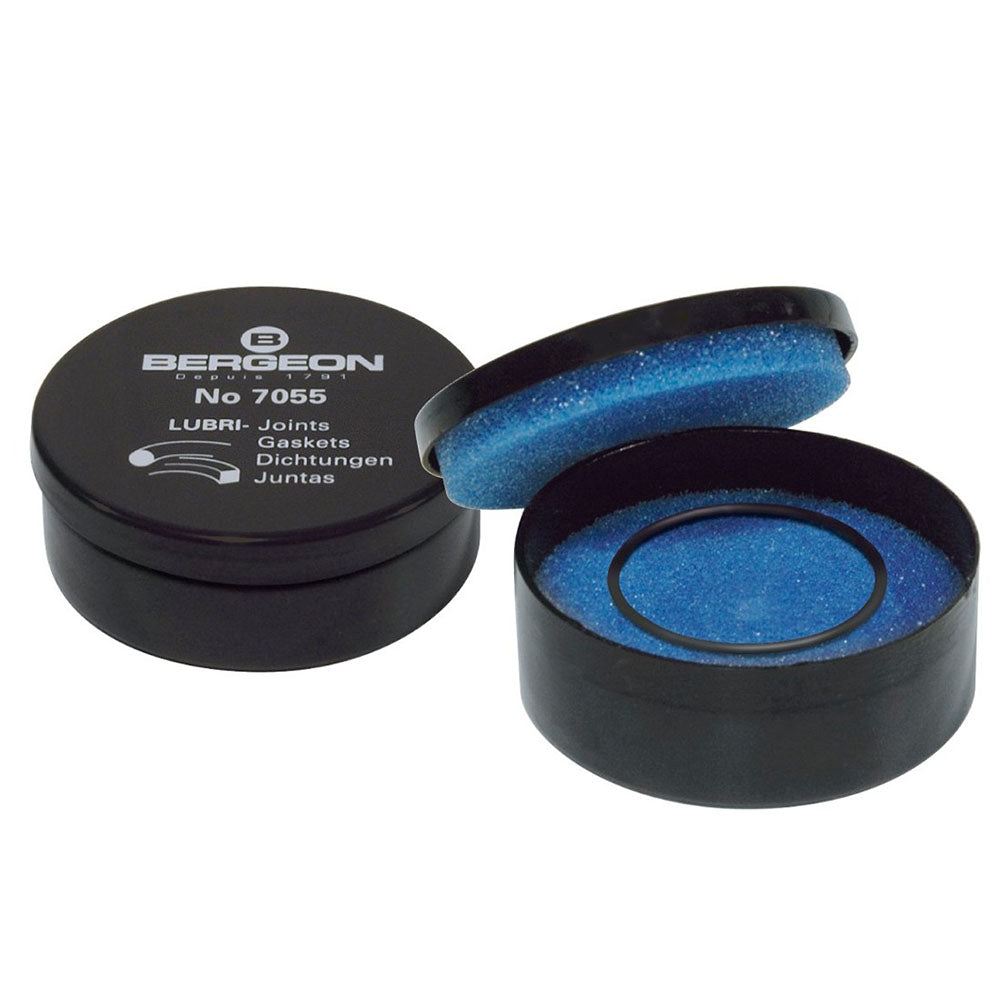 Bergeon 7055 Silicon Greaser for watch seals, lubricant enhancing gasket durability and performance.