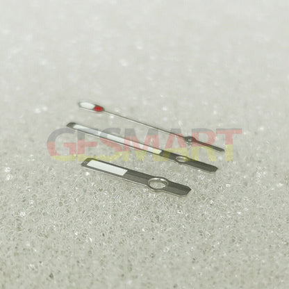 Green luminous watch hands with silver and rose gold trim, compatible with NH35, NH36, 4R, 7S movements