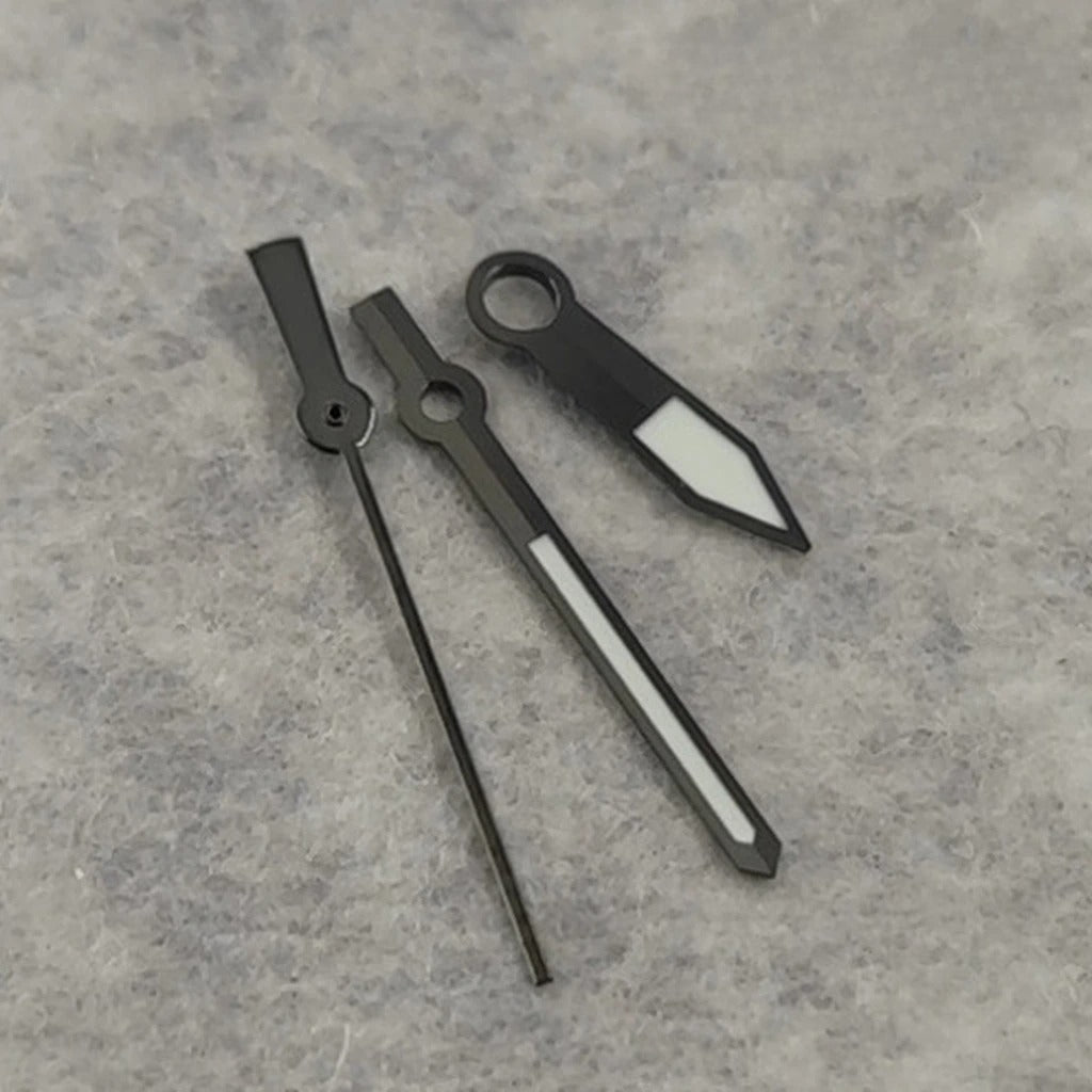 Gun Metal Gray Watch Hands C3 Luminous for NH35 NH36 4R36 7S26 7009 Movement