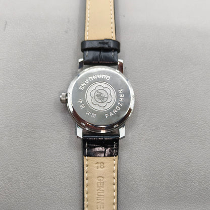 37mm China Baihua Black Strap Manual Mechanical Watch 19 Jews