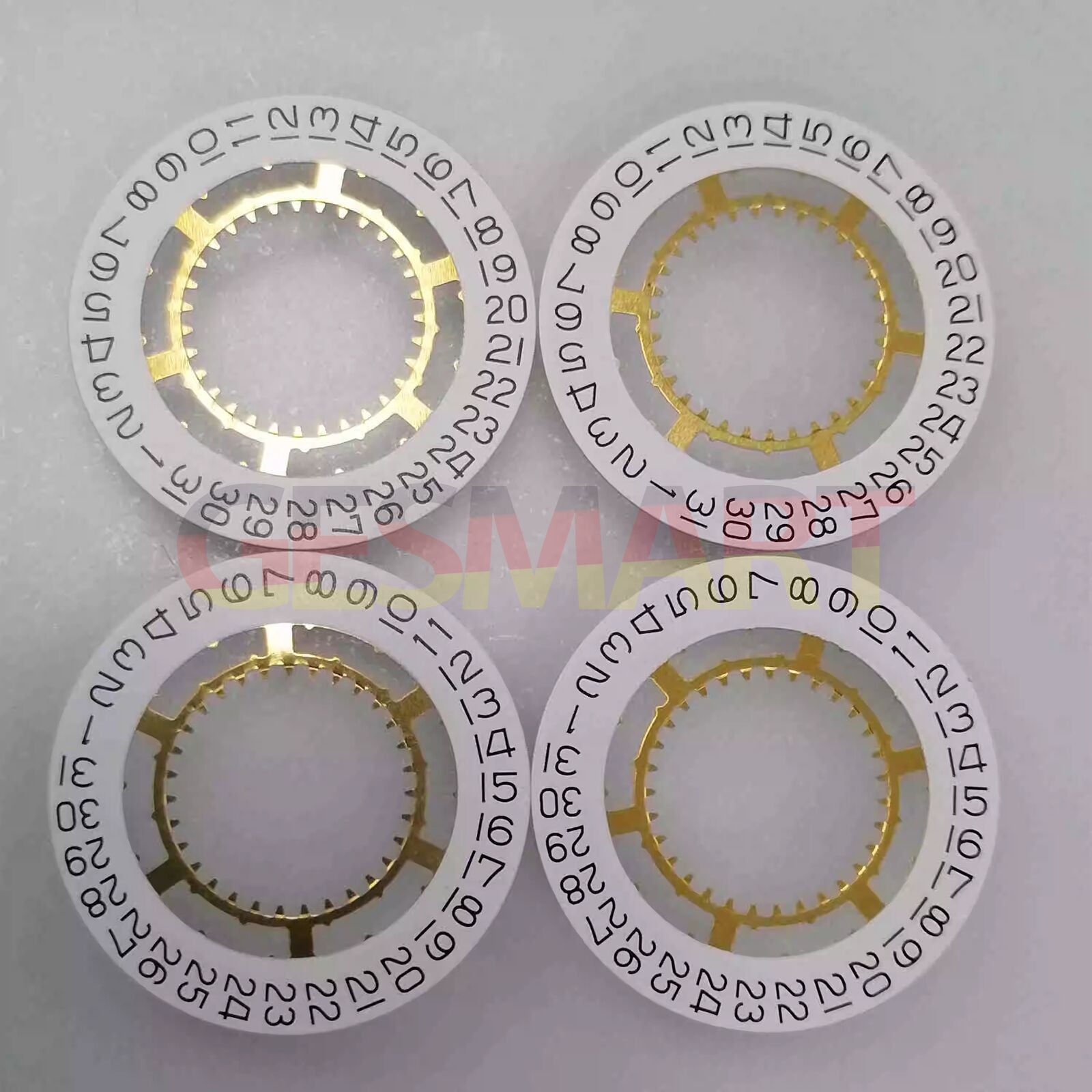 Swiss white date disk wheel featuring date at 3 o'clock for Ronda 715 movement, genuine craftsmanship.