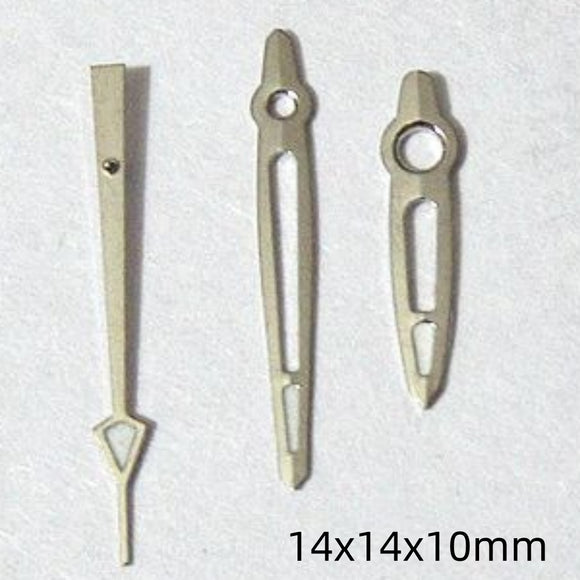 14mm Silver Trim Hollow Green Lume Watch Hands Set for Miyota 2035 2115 2105 2305 Movement