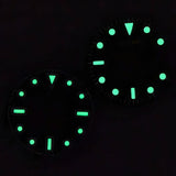 Vintage with Calendar Green Lume Silver Trim Hands Watch Dial for Movement NH34 NH35