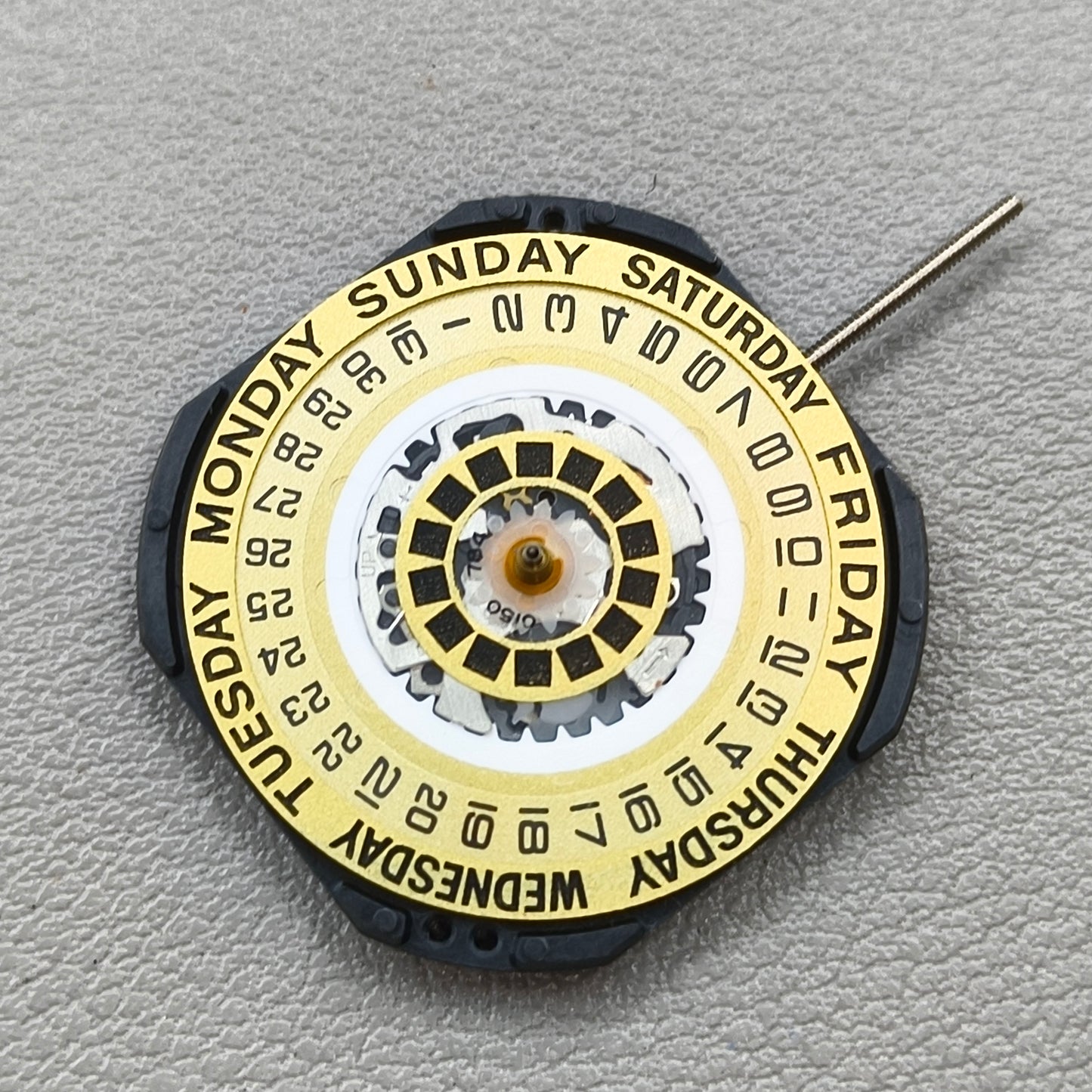 Japan Hattori Epson TMI VX44 VX44E Quartz Movement Golden Dial Date@3