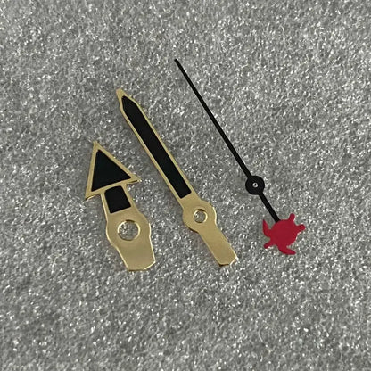 Gold Edge Mermaid/Turtle Black Watch Hands with Second Hands for NH35/NH36/4R/7S