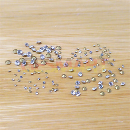 18 sizes pointed bottom imitation diamond for precise watch repair and replacement tools.