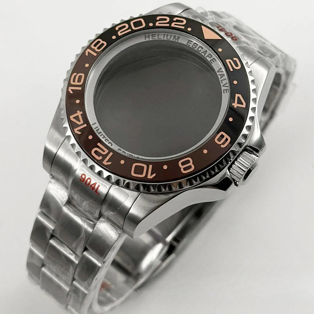 44mm Watch Case for Deep SEA Style for NH34 NH35 NH36 Rotating Bezel Solid Back