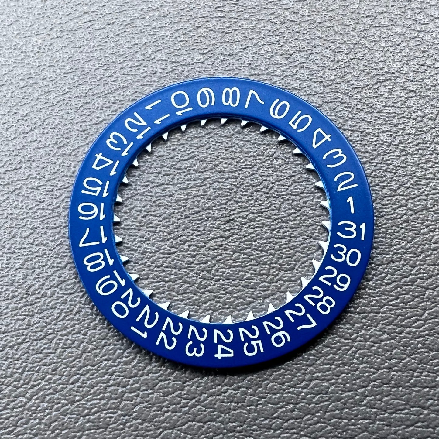 White font blue date disk wheel for NH36 NH35 watch movement, date at 3 o'clock, Crown@3.8 accessory.