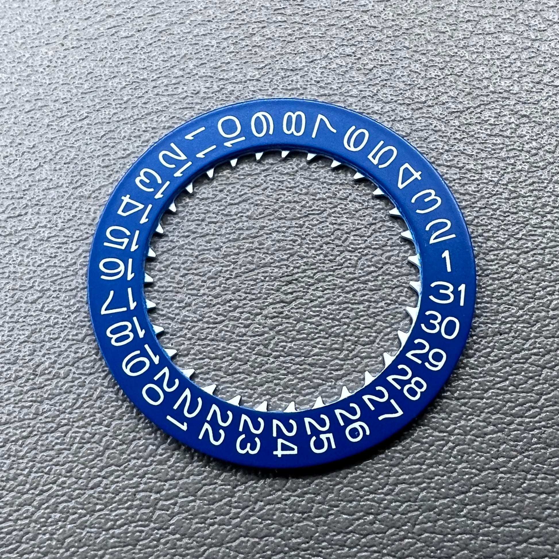White font blue date disk wheel for NH36 NH35 watch movement, date at 3 o'clock, Crown@3.8 accessory.