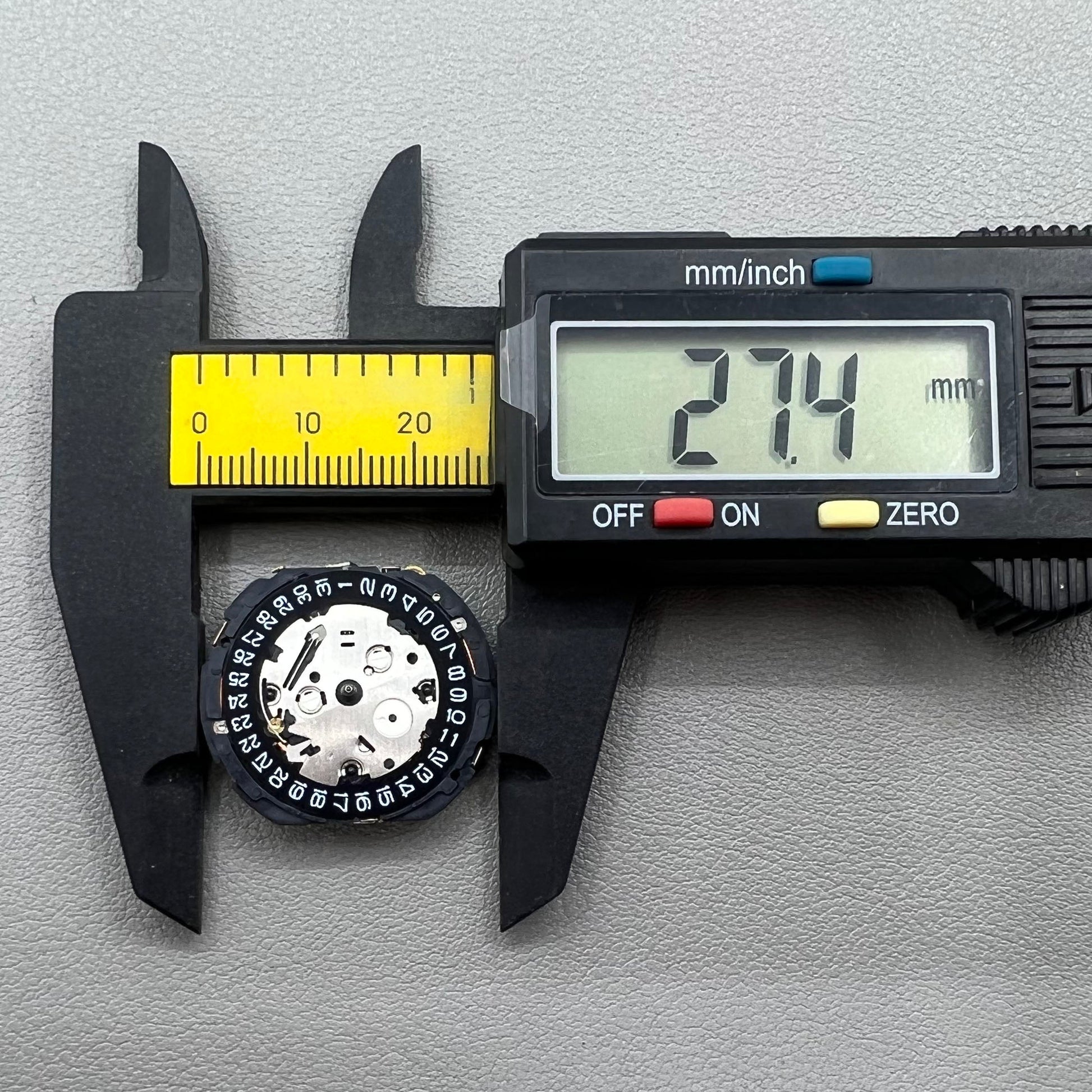 Seiko 7T85A quartz watch movement, precise craftsmanship made in Japan for reliability.