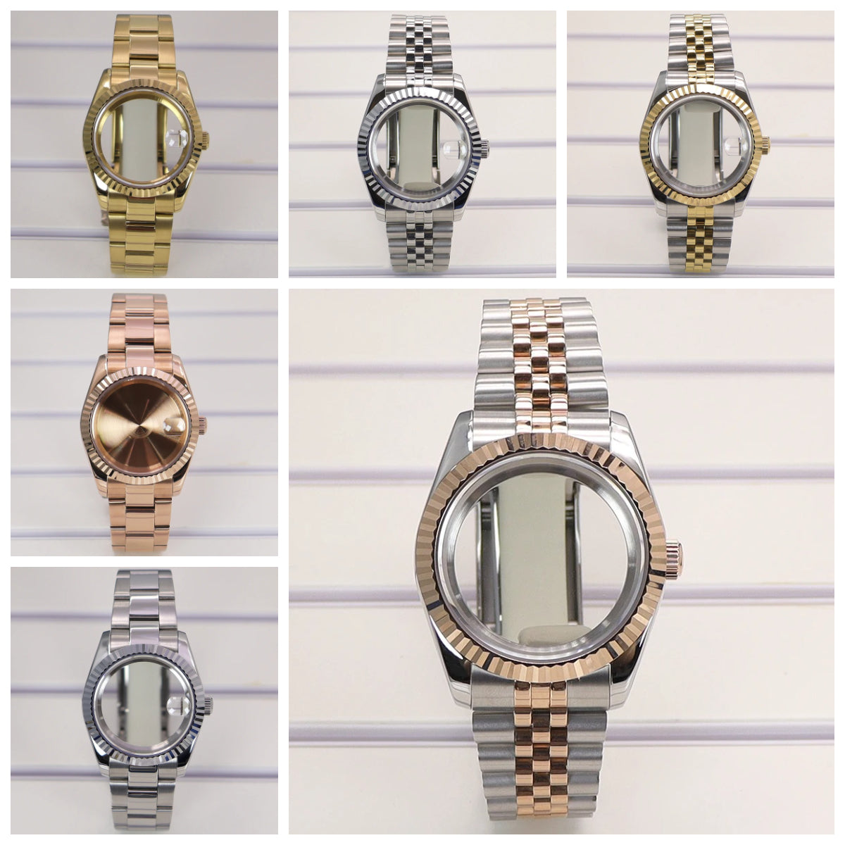 36/39mm Sapphire Case Fluted Curved Bezel For NH35 NH36 NH38 Miyota 8215 8205