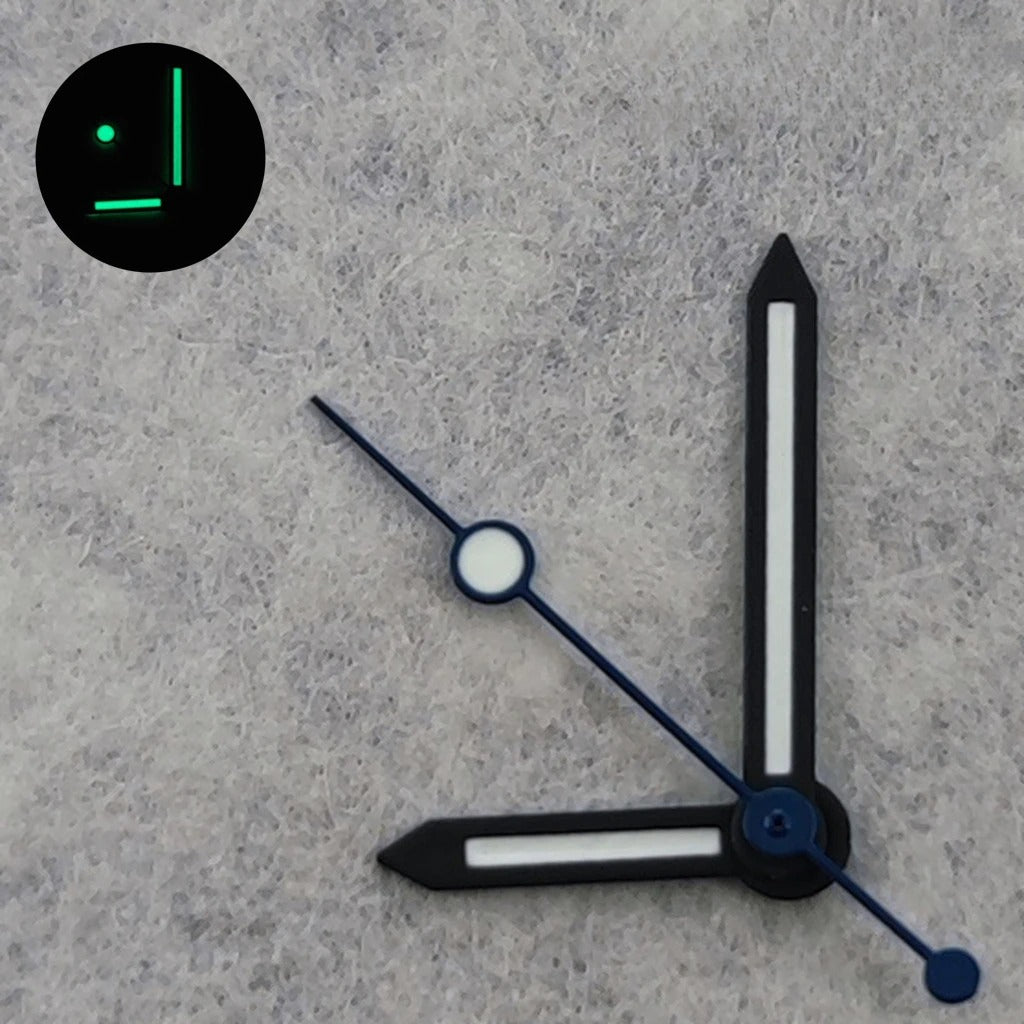 Silver/Black  Watch Hands For NH34 NH35 NH36 NH38 7S26 4R35 4R36 Green Luminous