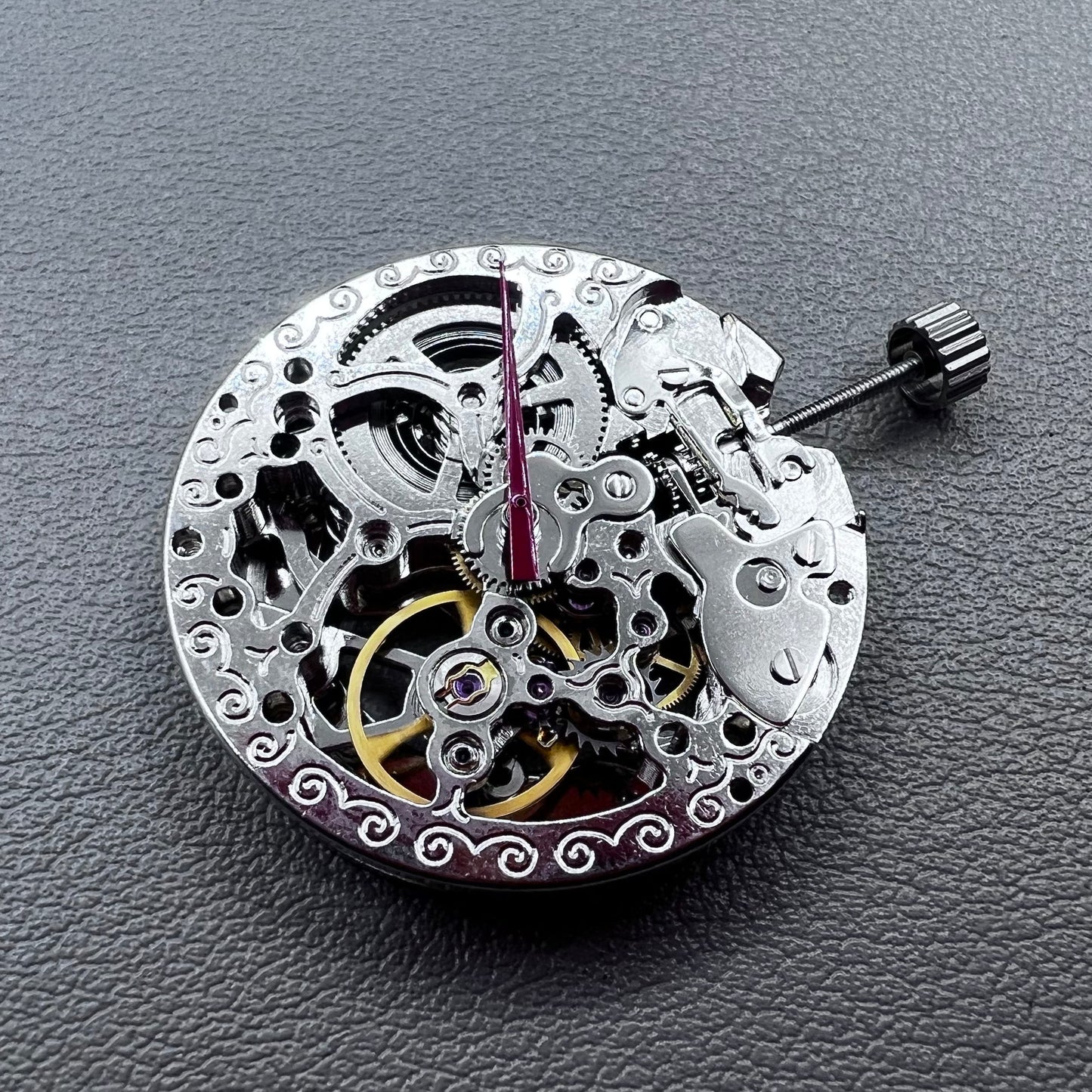 TY2807 Skeleton Silver Plated Automatic Mechanical Movement T16 Replacement