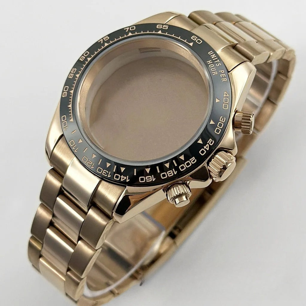Daytona 40mm Sapphire Glass Watch Case Ceramic Bezel Men's for VK63 VK63A VK64