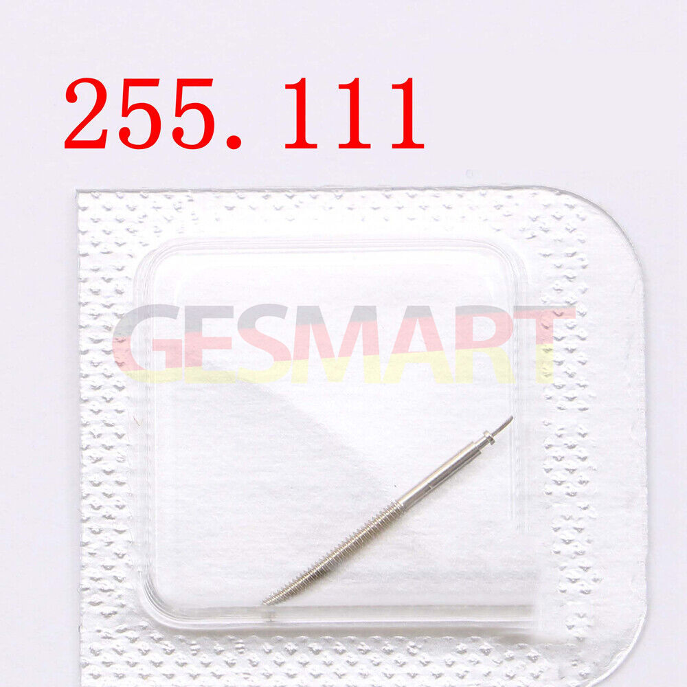 Replacement watch winding stem for ETA 255.111 movement, precision fit for seamless watch repair.