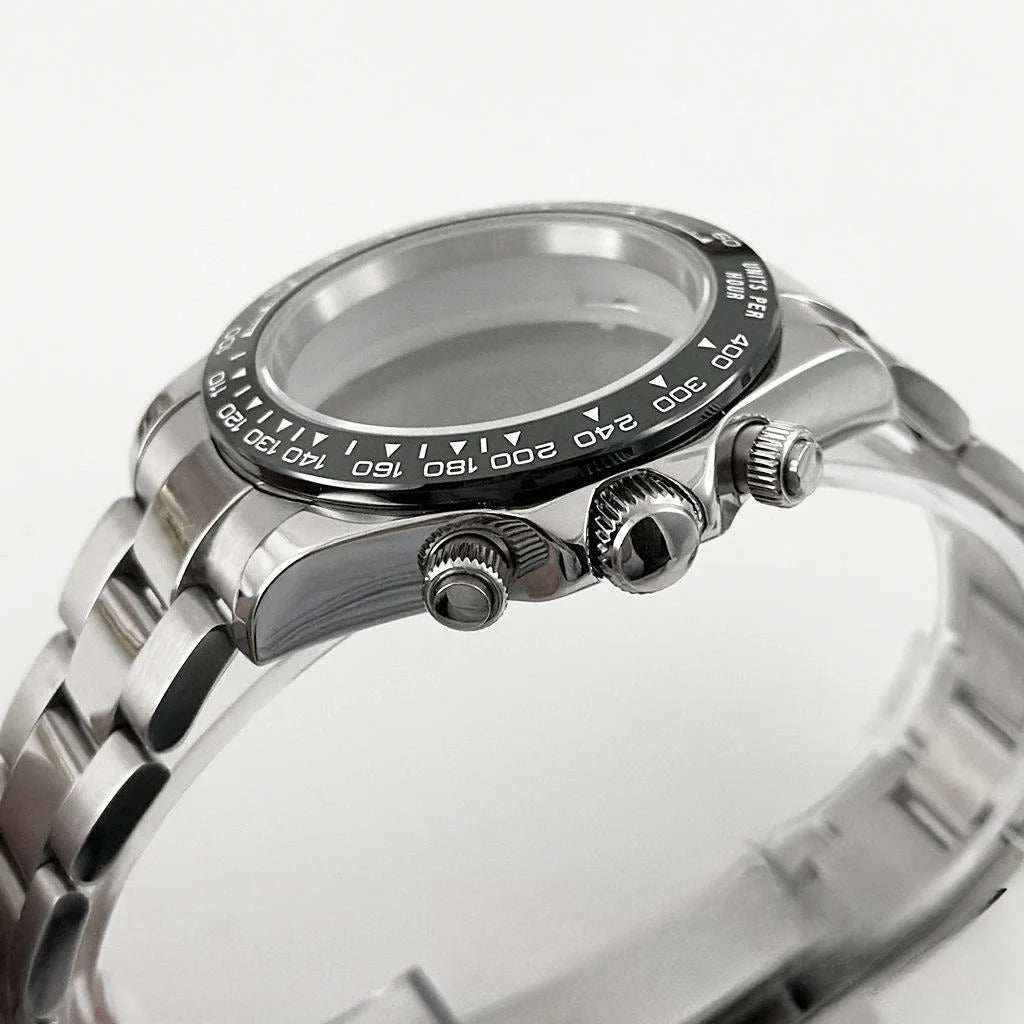 Daytona 40mm Sapphire Glass Watch Case Ceramic Bezel Men's for VK63 VK63A VK64