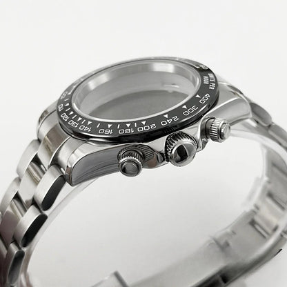 Daytona 40mm Sapphire Glass Watch Case Ceramic Bezel Men's for VK63 VK63A VK64