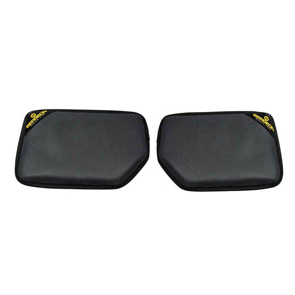 Pair of black Bergeon 7327 bench armrests, removable Swiss tool for watchmaking comfort and support