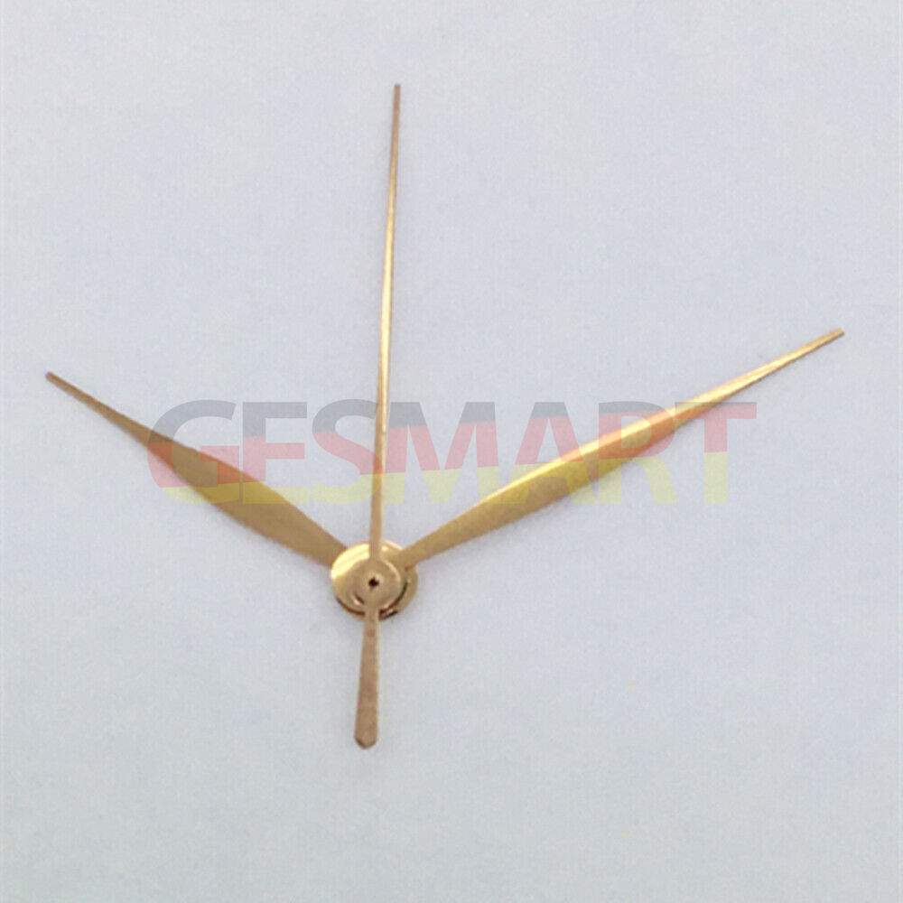 NO Lume Rose Gold polished long watch hands for Asian 8215/2813/8205 movements, sleek style by NO Lume