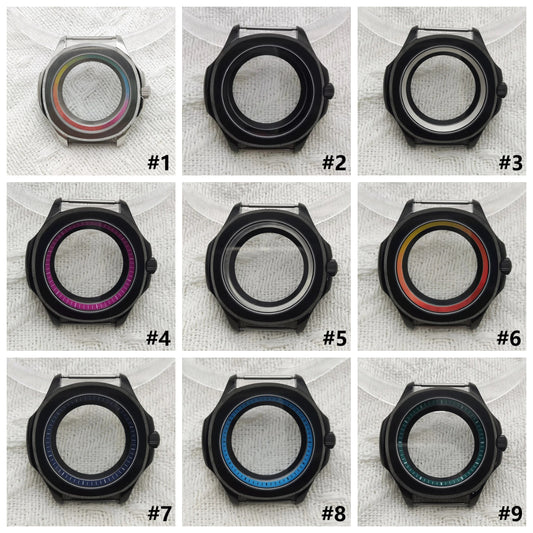 39MM 5ATM Stainless Steel Colorful Ring Sapphire Glass Cover for NH35 NH36 NH70