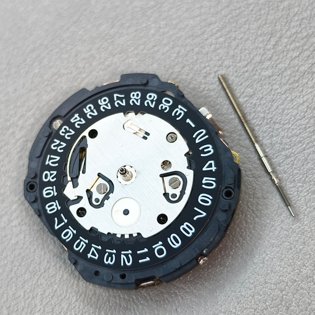 Japan Seiko 7T12A Quartz Movement Black Disk Single Calendar