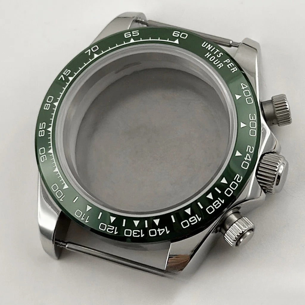 Daytona 40mm Mens Watch Steel Case for Daytona VK63 VK64 Case Fits 20mm Strap