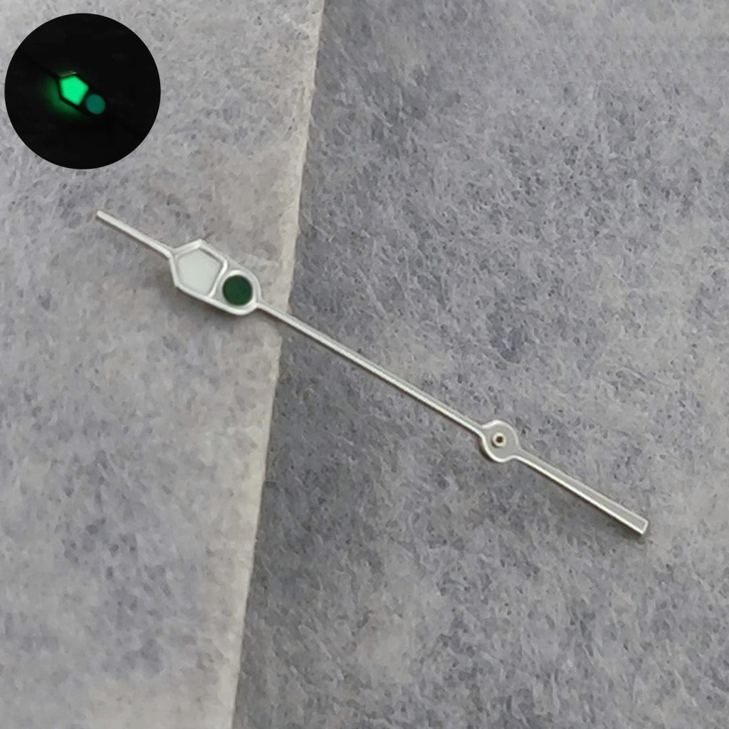 Watch Hands Silver Black For NH35 NH36 7S26 7S36 4R35 4R36 C3 Green Luminous