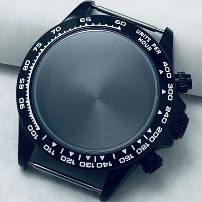 40mm Steel Waterproof Watch Case Chronograph Sapphire Crystal Fit VK63 VK64