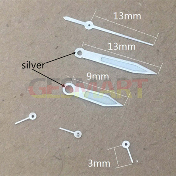 13mm Arrow Shape Green Luminous Watch Hands for Miyota OS10 OS20 OS60 OS80