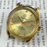 Qionghua Steel Manual Mechanical Men Watch 17 Jews Golden Dial Single Calendar