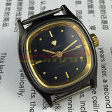 26mm SHANGHAI DIAMOND Square Manual Mechanical Lady Watch Black Dial Black Case